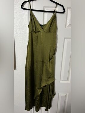 wild fable Olive Green High-Low Slip Dress